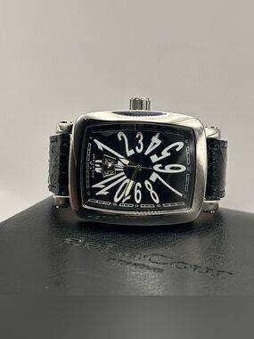 DeLacour Via Larga Men’s Limited Edition Black Dial And Strap Quartz 36mm Watch